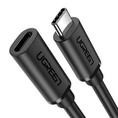 UGREEN USB Type C 3.1 Gen2 Male to Female Cable Nickel Plating 1m (Black) цена и информация | Кабели для телефонов | kaup24.ee