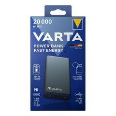 Зарядное устройство VARTA Power Bank Fast Energy 20000mAh Silver цена и информация | Зарядные устройства Power bank | kaup24.ee