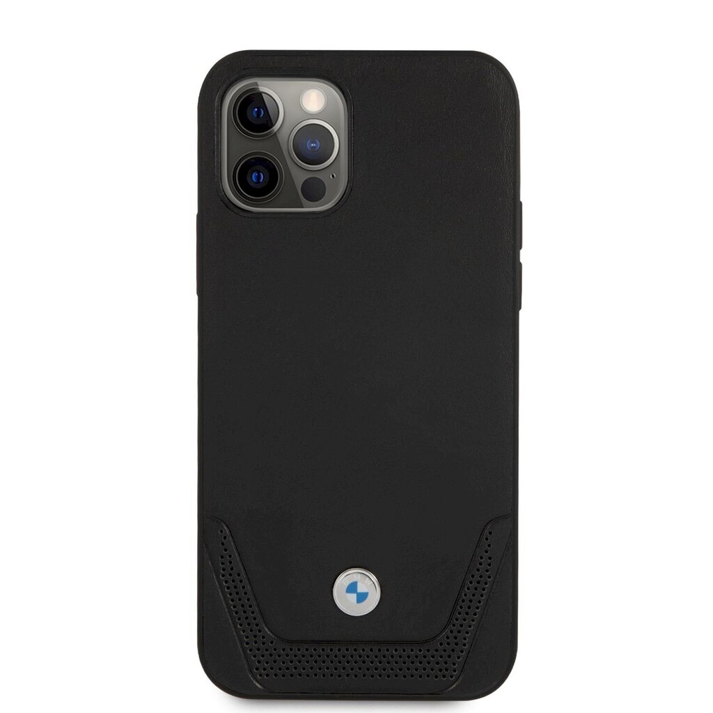 BMHCP12MRSWPK BMW Signature Leather Lower Stripe Case for iPhone 12/12 Pro 6.1 Black цена и информация | Telefoni kaaned, ümbrised | kaup24.ee