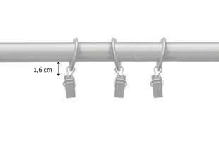 Double metal curtain rod 16 mm + 16 mm ELIZA, 360 cm, matt chrome hind ja info | Kardinapuud | kaup24.ee