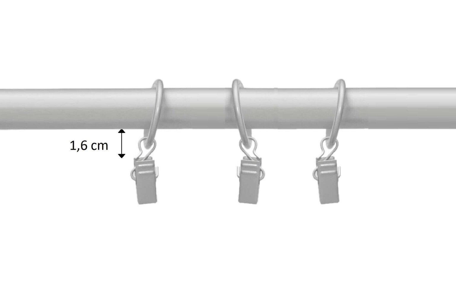 Double metal curtain rod 16 mm + 16 mm ELIZA, 360 cm, matt chrome hind ja info | Kardinapuud | kaup24.ee