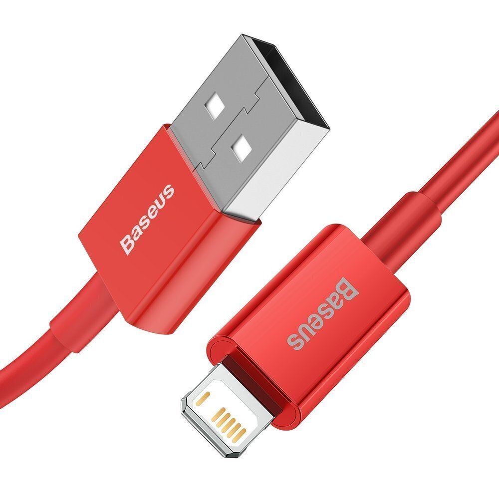 Kaabel Baseus Superior USB - Lightning, 2,4 A 1 m, punane (CALYS-A09) цена и информация | Mobiiltelefonide kaablid | kaup24.ee