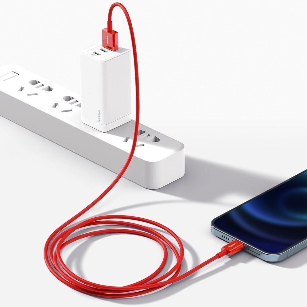 Kaabel Baseus Superior USB - Lightning, 2,4 A 1 m, punane (CALYS-A09) цена и информация | Mobiiltelefonide kaablid | kaup24.ee