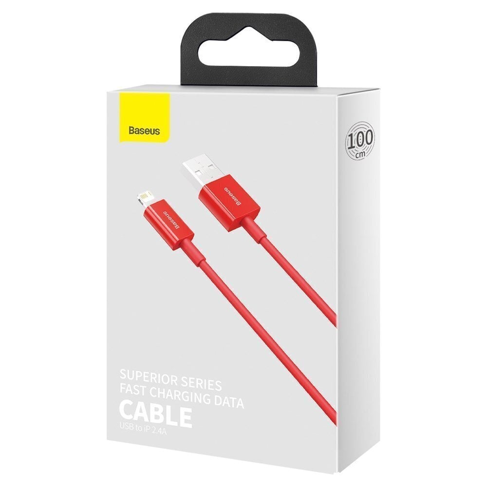 Kaabel Baseus Superior USB - Lightning, 2,4 A 1 m, punane (CALYS-A09) hind ja info | Mobiiltelefonide kaablid | kaup24.ee