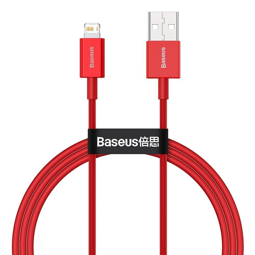 Kaabel Baseus Superior USB - Lightning, 2,4 A 1 m, punane (CALYS-A09) цена и информация | Mobiiltelefonide kaablid | kaup24.ee