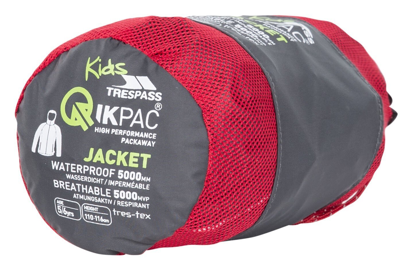 Laste vihmajope Trespass Qikpack Waterproof UCJKRATR0001, hall цена и информация | Laste vihmariided | kaup24.ee