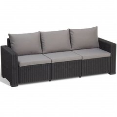 Kolmekohaline aiadiivan California 3 Seater Sofa, hall цена и информация | Садовые стулья, кресла, пуфы | kaup24.ee