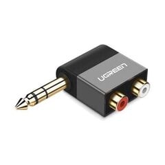 Адаптер UGREEN AV147 6.35 Jack Male to 2 Female RCA (Cinch) (черный) цена и информация | Адаптер Aten Video Splitter 2 port 450MHz | kaup24.ee