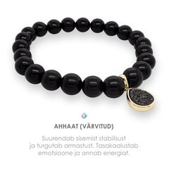 Käevõru ahhaat ja druzy ahhaat tilk (black-black) цена и информация | Женские браслеты | kaup24.ee