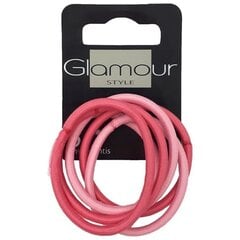 Резинки для волос Glamour Style, 6 шт., розовые цена и информация | Аксессуары для волос | kaup24.ee
