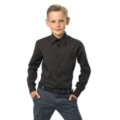 Poiste särk G10172 Marten, must Slim, S1100051L9 цена и информация | Рубашки для мальчиков | kaup24.ee