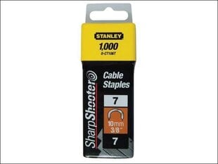 Stanley 1-CT106T 10-миллиметровые кабельные скобы типа 7 (1000 штук) цена и информация | Механические инструменты | kaup24.ee