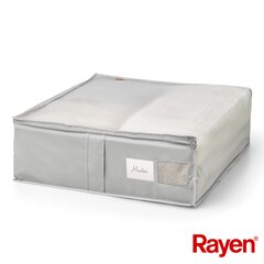 Ящик для одеял Premium серый 65x55x20см цена и информация | Вешалки и мешки для одежды | kaup24.ee