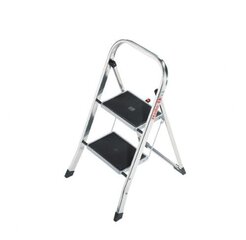 Складной стул-стремянка K60 StandardLine / алюминиевая/ 2 ступеней, ручка безопасности цена и информация | Лестницы для батутов | kaup24.ee