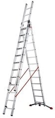 Комбинированная лестница S100 Hailo ProfiLOT / алюминий/ 3x12 ступени цена и информация | Лестницы для батутов | kaup24.ee