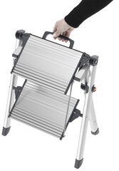 Складной стул-стремянка MK80 ComfortLine / алюминиевый /  2 ступеней цена и информация | Лестницы для батутов | kaup24.ee