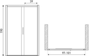 Дверцы для душевой кабины Kerra Silves DR 100 цена и информация | Душевые двери и стены | kaup24.ee