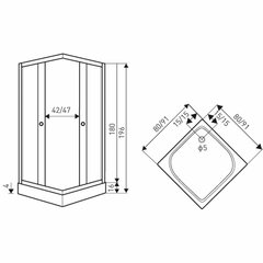 Душевая кабина Kerra Olga SQ 90 Solo цена и информация | Душевые кабины | kaup24.ee