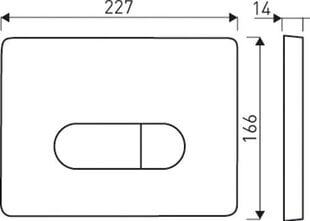 Kahesuunaline nupp Kerra Pacific Black Slim цена и информация | Детали для унитазов, биде | kaup24.ee
