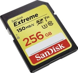SDXC mälukaart 256GB SanDisk Exrteme UHS-I Klass 10 hind ja info | Fotoaparaatide mälukaardid | kaup24.ee