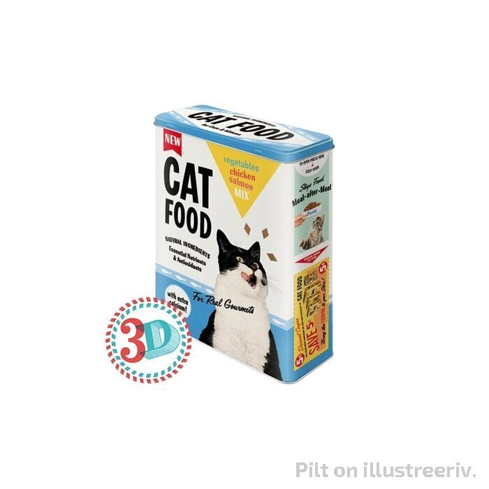 Metallpurk / XL / 3D Cat Food hind ja info | Toidu säilitusnõud | kaup24.ee