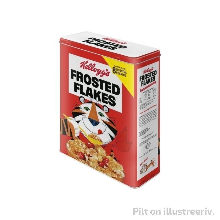 Metallpurk / XL / 3D Kellogg's Frosted Flakes Tony Tiger punane hind ja info | Toidu säilitusnõud | kaup24.ee