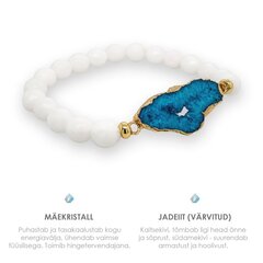 Käevõru lihvitud jadeiit druzy mäekristall (white-blue) цена и информация | Женские браслеты | kaup24.ee