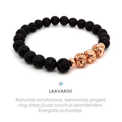 Käevõru laavakivi (rose gold) цена и информация | Женские браслеты | kaup24.ee