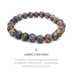 Käevõru jadeiit (gold powder) цена и информация | Женские браслеты | kaup24.ee