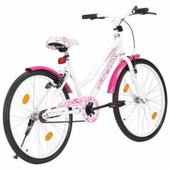 vidaXL laste jalgratas 24'', roosa ja valge цена и информация | Велосипеды | kaup24.ee