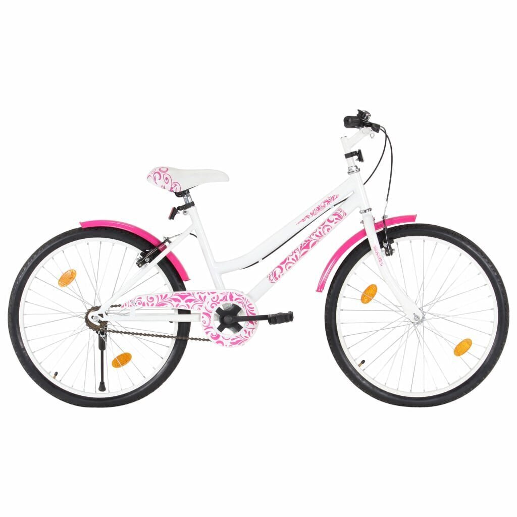 vidaXL laste jalgratas 24'', roosa ja valge hind ja info | Jalgrattad | kaup24.ee