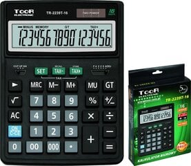 Kalkulaator TOOR 2239T, 16 numbriline цена и информация | Канцелярские товары | kaup24.ee