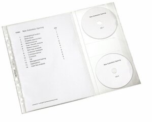 Taskud ESSELTE 2 CD ümbrisega, A4, läbipaistvad, 5 tk. hind ja info | Kirjatarbed | kaup24.ee