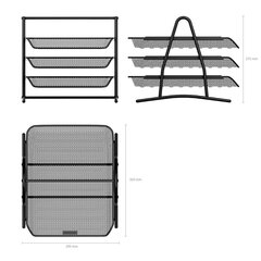 Perforeeritud metallist dokumendisahtel ERICH KRAUSE, 3 osaline, must цена и информация | Канцелярские товары | kaup24.ee