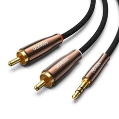 UGREEN AV170 2x RCA cable (Cinch) jack 3.5mm, 0.5m (black) цена и информация | Кабели и провода | kaup24.ee