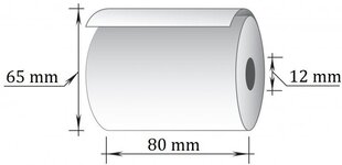 Termokassa lint, 80x63m/12mm (max.diam. 65mm), 1 tk. hind ja info | Kirjatarbed | kaup24.ee