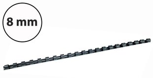 Пластиковые спирали для переплета, 8мм, 100шт, цвет черный цена и информация | Канцелярские товары | kaup24.ee