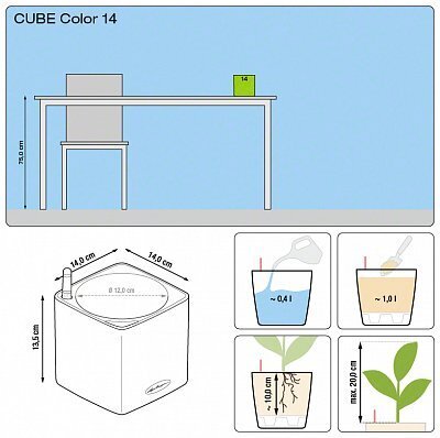 Lillepott Lechuza Cube Color 14, erinevad värvid hind ja info | Dekoratiivsed lillepotid | kaup24.ee