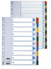 Eralduslehed ESSELTE, 1-10, värvilised, A4 цена и информация | Тетради и бумажные товары | kaup24.ee