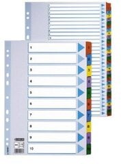 Разделительные листы Esselte, 1-12, цветные, A4 цена и информация | Тетради и бумажные товары | kaup24.ee