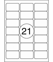 Etiketikleebised RILLPRINT 63,5x38,1 mm, A4, 21 kleebist lehel, 100 lehte hind ja info | Vihikud, märkmikud ja paberikaubad | kaup24.ee