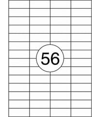 Etiketikleebised RILLPRINT 52,5x21,2 mm, A4, 56 kleebist lehel, 100 lehte hind ja info | Vihikud, märkmikud ja paberikaubad | kaup24.ee