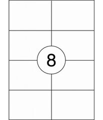 Etiketikleebised RILLPRINT 105x74 mm, A4, 8 kleebist lehel, 100 lehte hind ja info | Vihikud, märkmikud ja paberikaubad | kaup24.ee