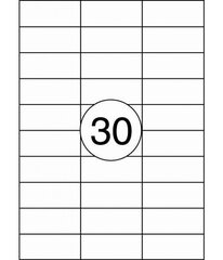 Etiketikleebised RILLPRINT 70x29,7 mm, A4, 30 kleebist lehel, 100 lehte hind ja info | Vihikud, märkmikud ja paberikaubad | kaup24.ee