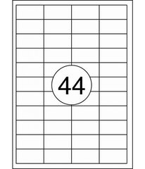 Etiketikleebised RILLPRINT 48,5x25,4 mm, A4, 44 kleebist lehel, 100 lehte цена и информация | Тетради и бумажные товары | kaup24.ee