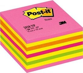 Märkmelehtede kuubik POST-IT Neon pink, 76x76 mm, 450 lehte hind ja info | Vihikud, märkmikud ja paberikaubad | kaup24.ee
