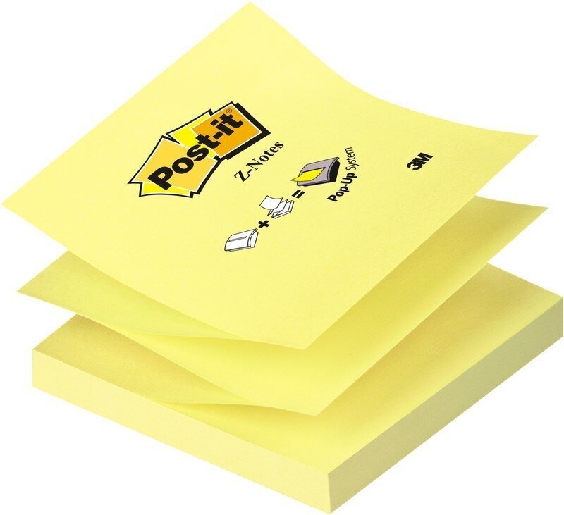 Märkmelehed POST-IT Z, 76x76 mm, 100 lehte, kollane цена и информация | Vihikud, märkmikud ja paberikaubad | kaup24.ee