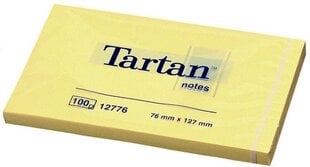 Märkmelehed TARTAN, 127x76 mm, 100 lehte, kollased цена и информация | Тетради и бумажные товары | kaup24.ee