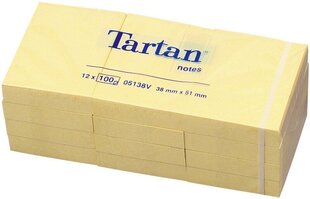 Клейкие листы Tartan, 51x38 мм, 1200 листочков, желтые цена и информация | Тетради и бумажные товары | kaup24.ee