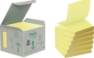 Ökoloogiline märkmelehtede kuubik POST-IT Recycled, 76x76 mm, 600 lehte, kollane цена и информация | Тетради и бумажные товары | kaup24.ee